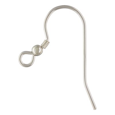 Ear Wire w / Bead & Coil (0.71mm) AT Ear Wire w / Bead & Coil (0.71mm) AT
