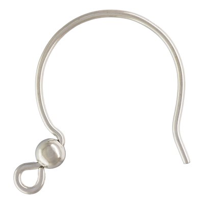 Circle Ear Wire w / 3.0mm Bead (0.76mm) AT Circle Ear Wire w / 3.0mm Bead (0.76mm) AT