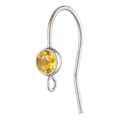 4.0mm Citrine Ear Wire w / Ring AT
