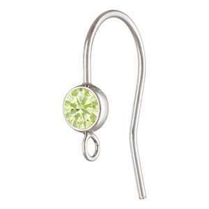 4.0mm Lime 3A CZ Ear Wire w / Ring AT