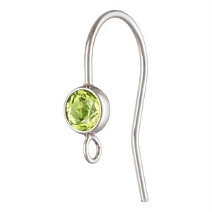 4.0mm Peridot Ear Wire w / Ring AT