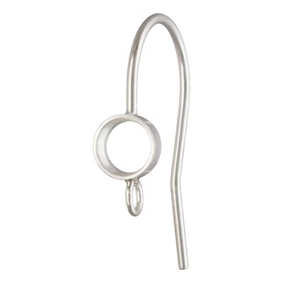 4.0mm Bezel Ear Wire w / Ring (0.76mm) AT 4.0mm Bezel Ear Wire w / Ring (0.76mm) AT
