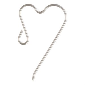 Heart Ear Wire .025" (0.64mm) AT