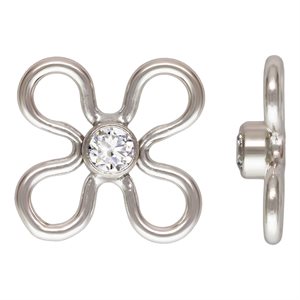 7.5mm Flower Connector w / 2mm White CZ 3A AT