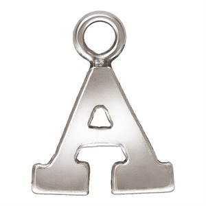 Block Letter 'A' Charm (0.5mm Thick) AT