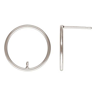 15mm Circle Post Earring w / Peg AT