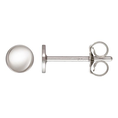 4mm Round Disc Post Earring w / Earring Back AT