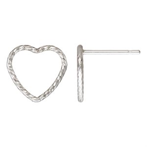 10mm Sparkle Heart Post Earring AT