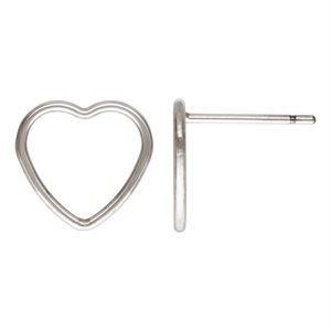 10mm Heart Post Earring AT