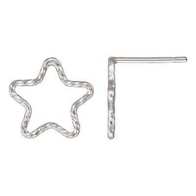 10.5mm Sparkle Star Post Earring AT 10.5mm Sparkle Star Post Earring AT