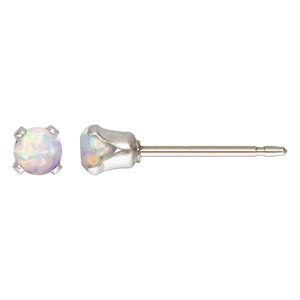 3mm White Bello Opal Snap-in Post Earring AT