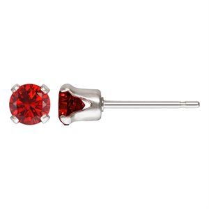4.0mm Garnet 3A CZ Snap-in Post Earring AT
