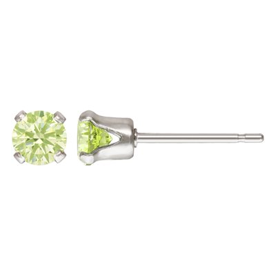 4.0mm Lime 3A CZ Snap-in Post Earring AT