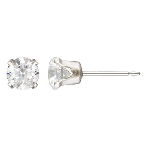 5.0mm White 3A CZ Snap-in Post Earring AT