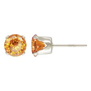 6mm Champagne 3A CZ Snap-in Post Earring AT