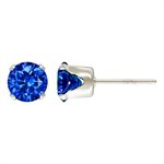 6mm Sapphire 3A CZ Snap-in Post Earring AT