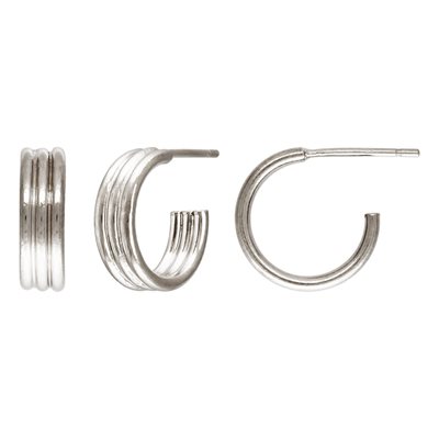 12.0mm 3 Row 3 / 4 Hoop Post Earrings AT