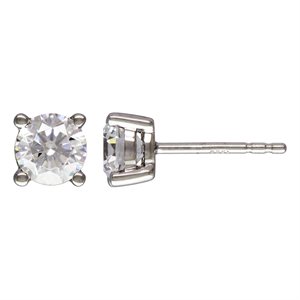 6.0mm CZ 4 Prong Post Earring RH