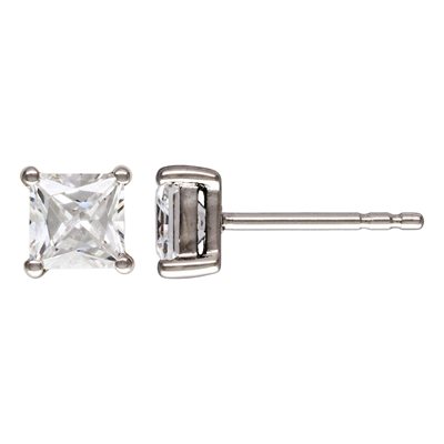 5.0mm Princess CZ Post Earring RH 5.0mm Princess CZ Post Earring RH