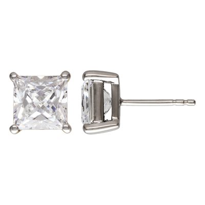 8.0mm Princess CZ Post Earring RH 8.0mm Princess CZ Post Earring RH