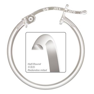 3.0x20.0mm Half Round Eurowire Hoop SPAT