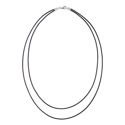 16-18" 2 Strand 1.5mm Black Greek Leather TC 16-18" 2 Strand 1.5mm Black Greek Leather TC