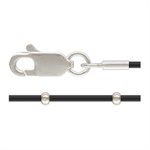 16" 1.0mm Black Rubber w / Beads LC 1
