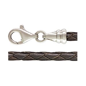 7.5" 3.0mm Brown Braided Leather Caprice AT