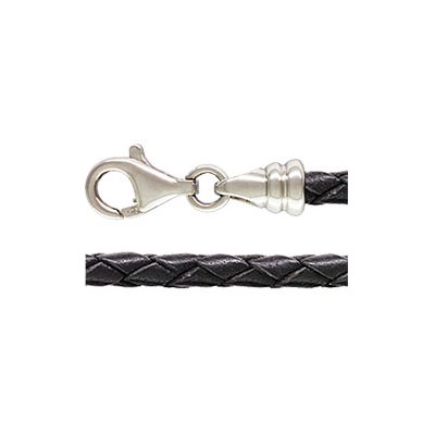 7.5" 3.0mm Black Braided Leather Caprice AT