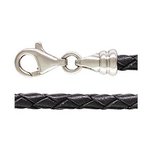 16" 3.0mm Black Braided Leather Caprice AT