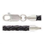 16" 3.0mm Black Braided Leather LC 3