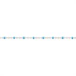 1.7mm Flat Cable Chain w / Blue Epoxy Beads 10ft Spool AT