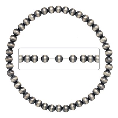 6.5" 4.0mm Navajo Pearl Stretchy Bracelet 6.5" 4.0mm Navajo Pearl Stretchy Bracelet