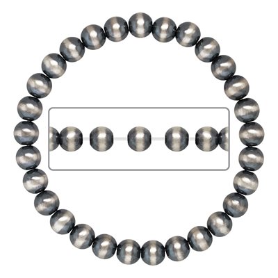 6.5" 6.0mm Navajo Pearl Stretchy Bracelet 6.5" 6.0mm Navajo Pearl Stretchy Bracelet