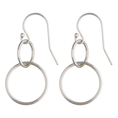 Ball End Ear Wire w / Interlocking Rings AT Ball End Ear Wire w / Interlocking Rings AT