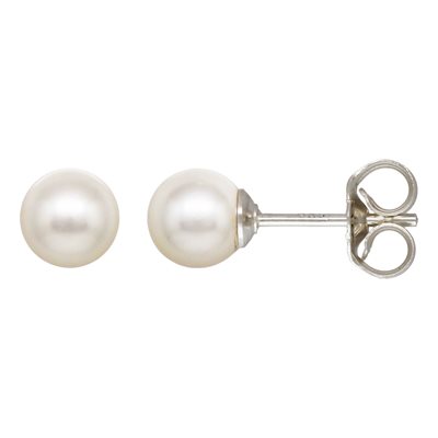 5.0mm White Crystal Pearl Post Earring 5.0mm White Crystal Pearl Post Earring