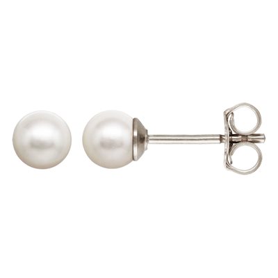 4.0mm White Crystal Pearl Post Earring 4.0mm White Crystal Pearl Post Earring