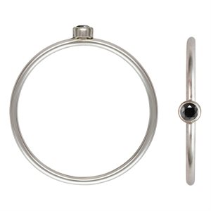 2mm Black 3A CZ Stacking Ring Size 5 AT