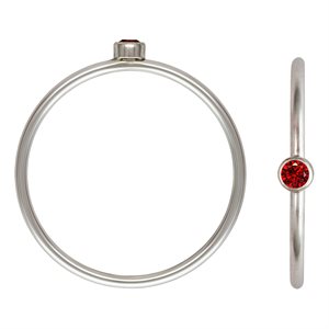 2mm Garnet 3A CZ Stacking Ring Size 5 AT