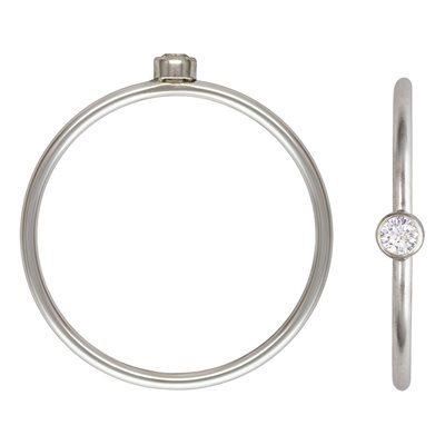 2mm White 3A CZ Stacking Ring Size 5 AT 2mm White 3A CZ Stacking Ring Size 5 AT