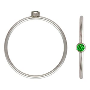 2mm Green 3A CZ Stacking Ring Size 5 AT
