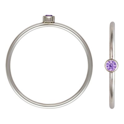 2mm Lt Amethyst 3A CZ Stack Ring Size 5 AT