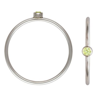 2mm Lime 3A CZ Stacking Ring Size 5 AT 2mm Lime 3A CZ Stacking Ring Size 5 AT