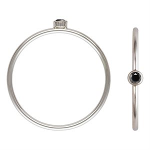 2mm Black 3A CZ Stacking Ring Size 6 AT