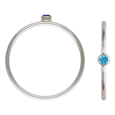 2mm Swiss Blue 3A CZ Stacking Ring Size 6 AT