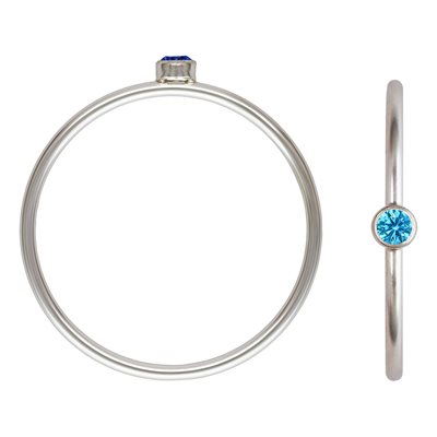 2mm Swiss Blue 3A CZ Stacking Ring Size 6 AT 2mm Swiss Blue 3A CZ Stacking Ring Size 6 AT