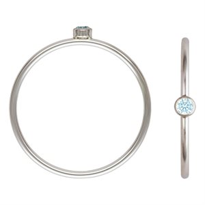 2mm Aquamarine 3A CZ Stacking Ring Size 6 AT