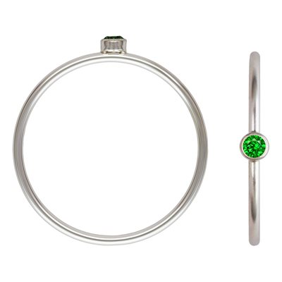 2mm Green 3A CZ Stacking Ring Size 6 AT