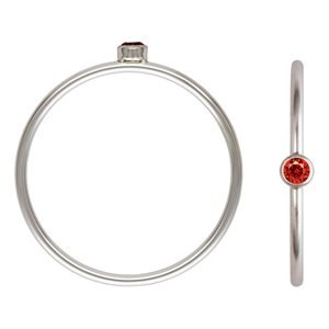2mm Ruby 3A CZ Stacking Ring Size 6 AT
