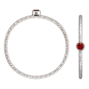 2mm Garnet 3A CZ Sparkle Stack Ring Size 6 AT